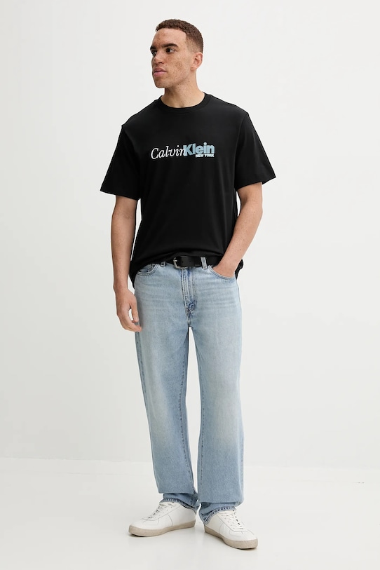 Хлопковая футболка Calvin Klein LV04RD822G чёрный AW25
