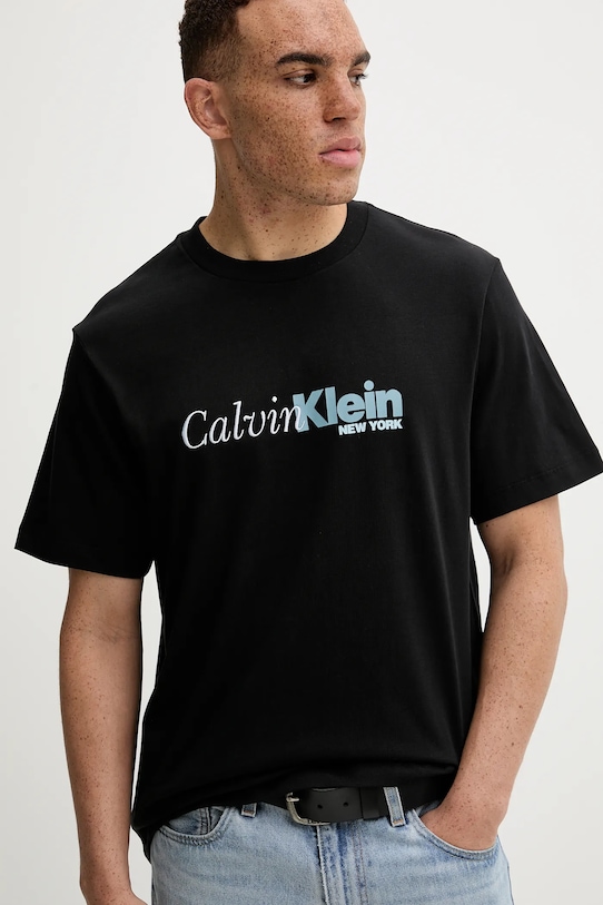 Хлопковая футболка Calvin Klein чёрный LV04RD822G