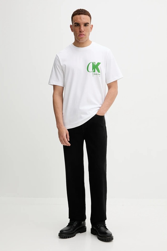 Бавовняна футболка Calvin Klein LV04RD823G білий AW25
