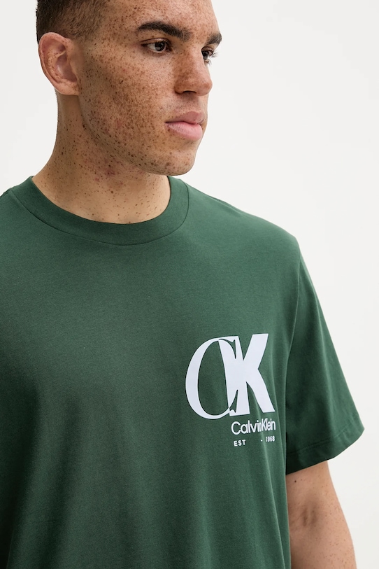 Calvin Klein t-shirt bawełniany zielony LV04RD823G