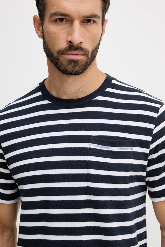 Памучна тениска Pepe Jeans тъмносин PM5010085