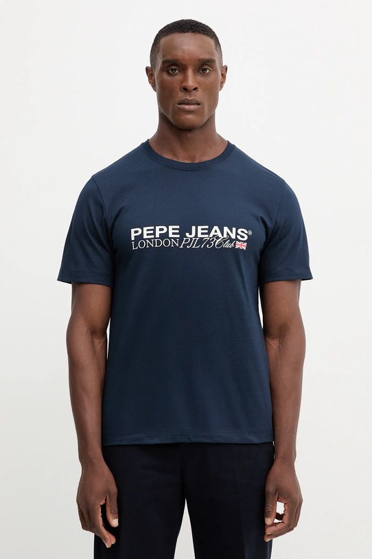 Pepe Jeans t-shirt bawełniany nadruk granatowy PM5010104