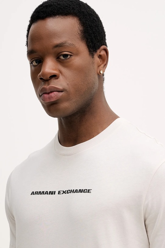 Armani Exchange t-shirt bawełniany beżowy XM001404.AF16432