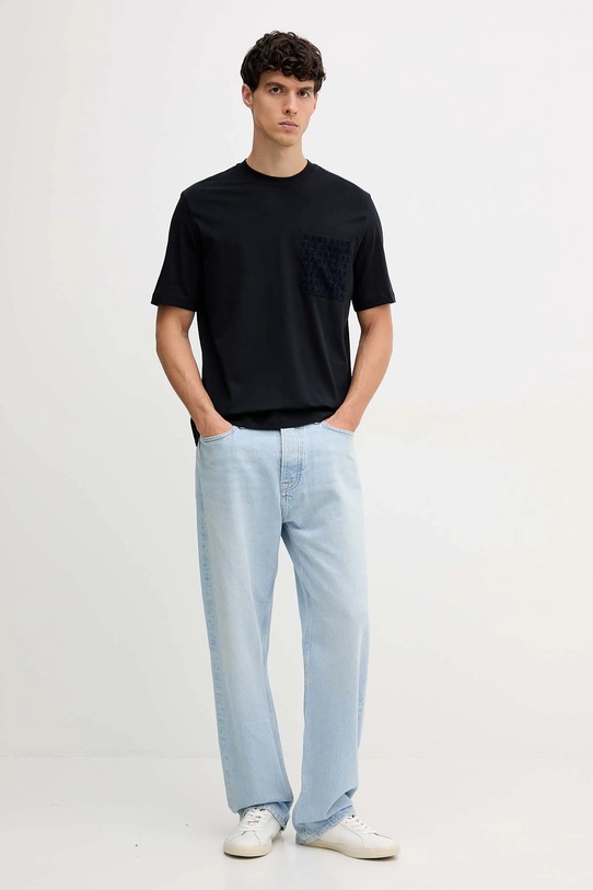 Armani Exchange t-shirt bawełniany XM001459.AF10362 granatowy AW25