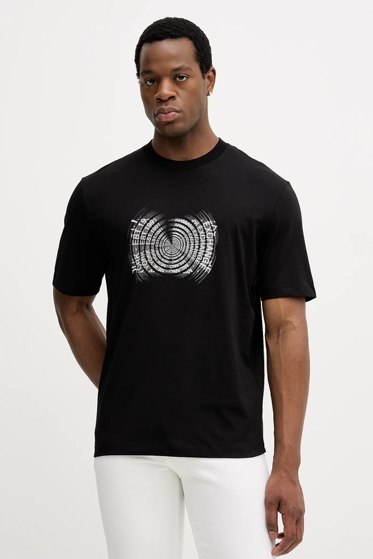Armani Exchange t-shirt bawełniany nadruk czarny XM001469.AF12308