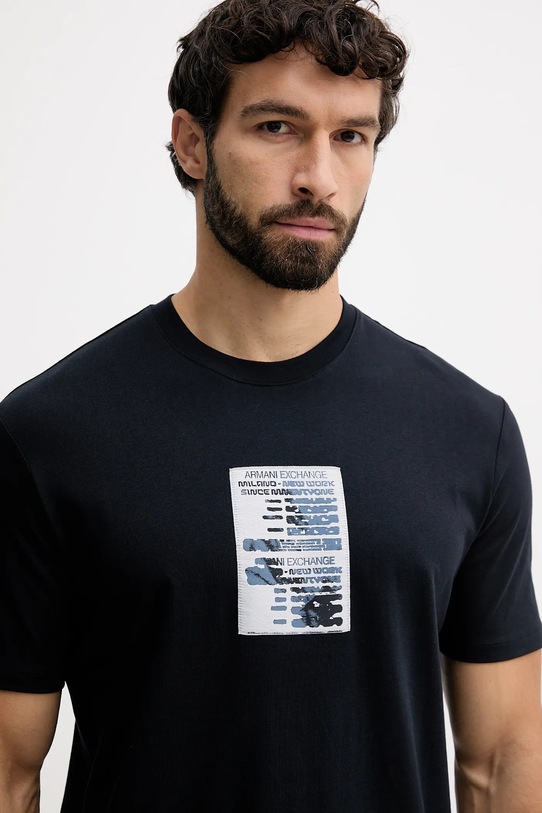 Armani Exchange t-shirt bawełniany granatowy XM001907.AF10362