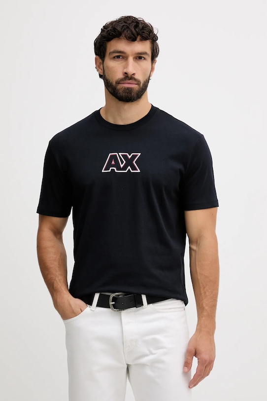 Armani Exchange t-shirt bawełniany regular granatowy XM001912.AF10362