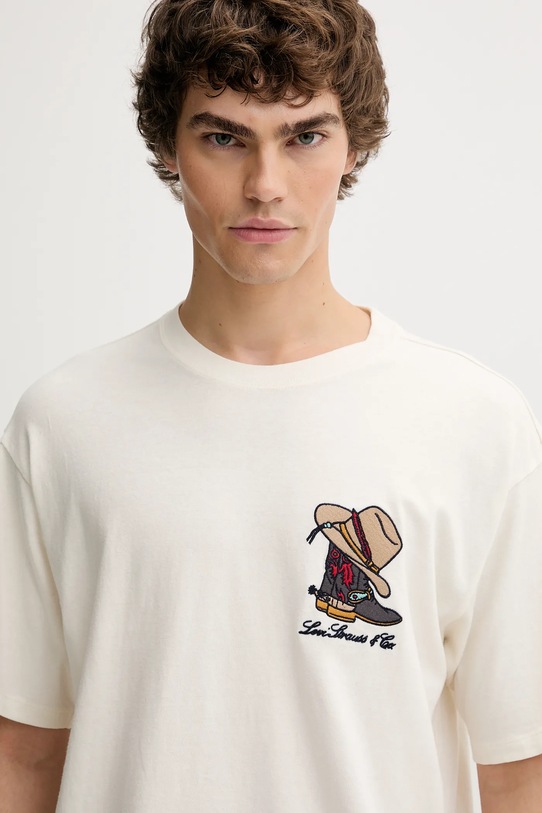 Levi's t-shirt bawełniany beżowy 87373.0372