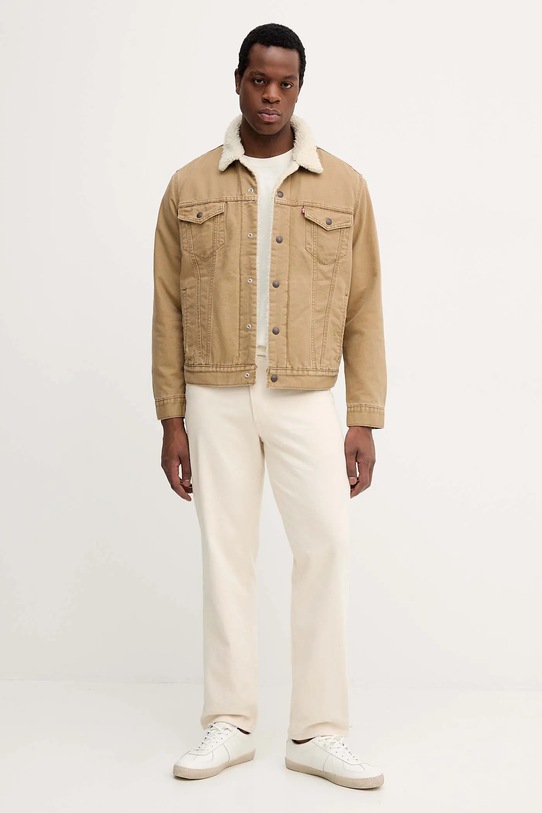 Levi's t-shirt bawełniany 87373.0374 beżowy AW25
