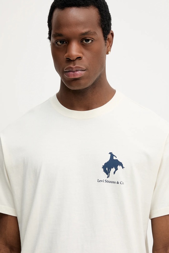 Levi's t-shirt bawełniany beżowy 87373.0374