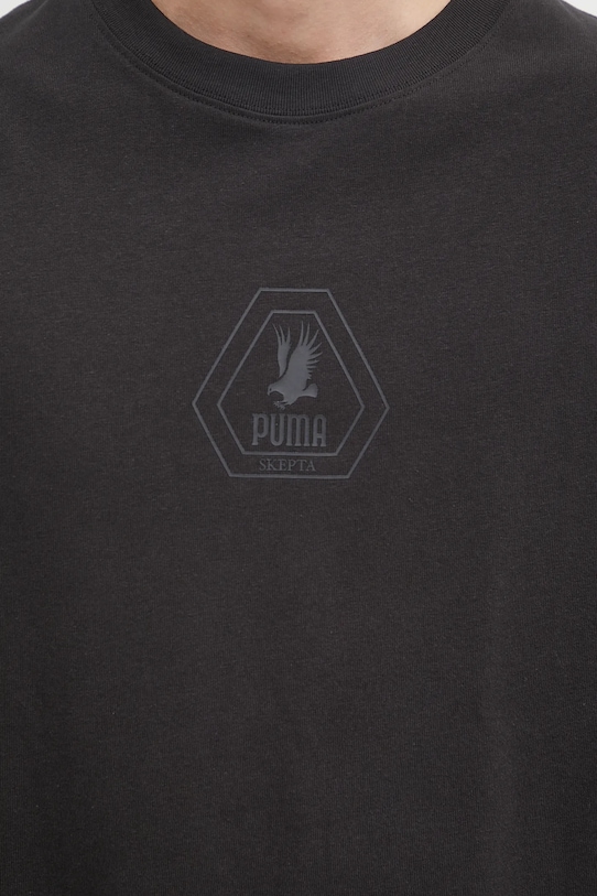Puma t-shirt bawełniany PUMA x SKEPTA czarny 633771