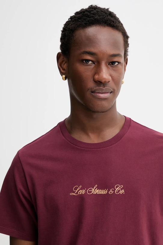 Levi's t-shirt bawełniany bordowy 22491.1794