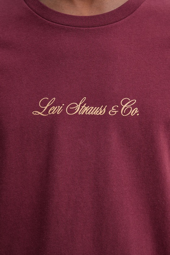 Levi's t-shirt bawełniany 22491.1794 bordowy