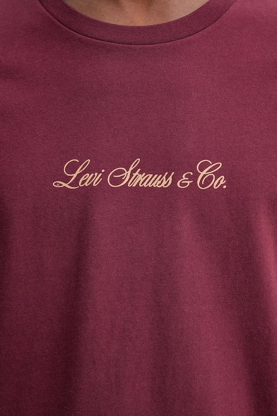 Levi's t-shirt bawełniany 22491.1794 bordowy