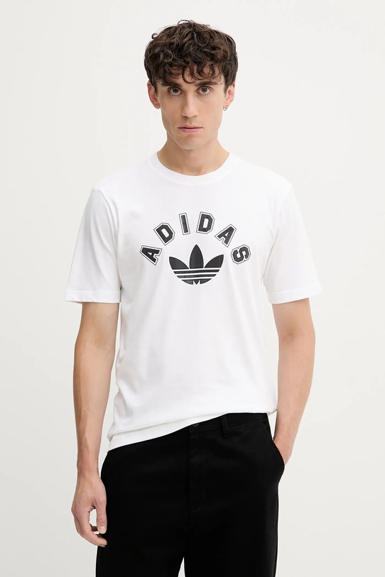 Pamučna majica adidas Originals Trefoil pamuk bijela JV7752