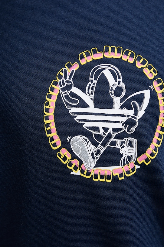 adidas Originals tricou din bumbac Trefoil Series Loose Tee JW3016 bleumarin