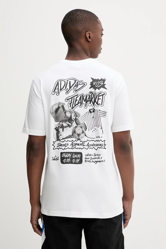 adidas Originals tricou din bumbac Graphic LO TS print alb JW3018