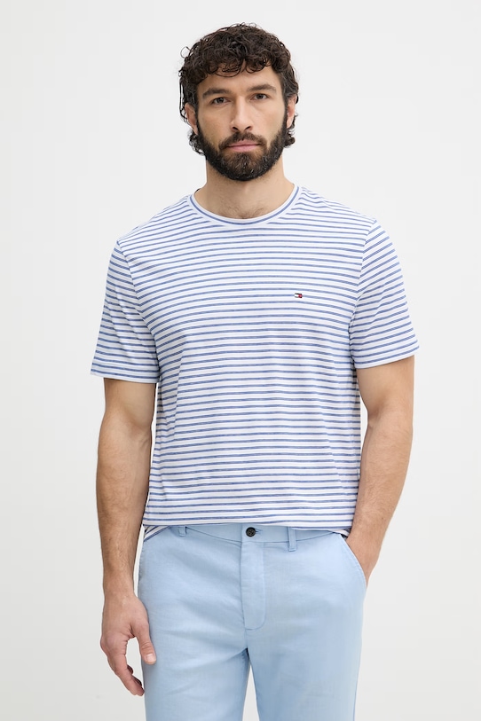 Tommy Hilfiger tričko pánske bavlnené modrá MW0MW40923