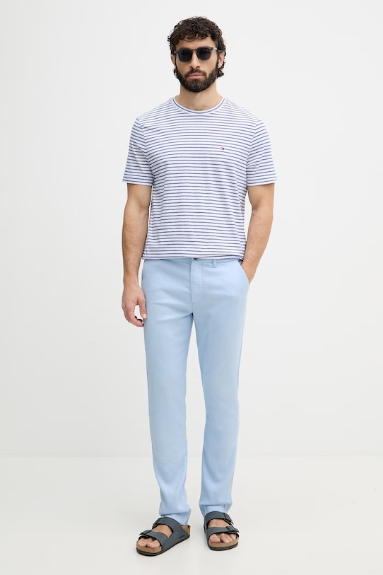 Tommy Hilfiger tričko pánske bavlnené MW0MW40923 modrá SS26