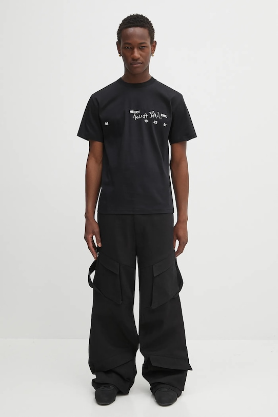 Pamučna majica Heliot Emil crna PREAW25.M.09.141.BLK01