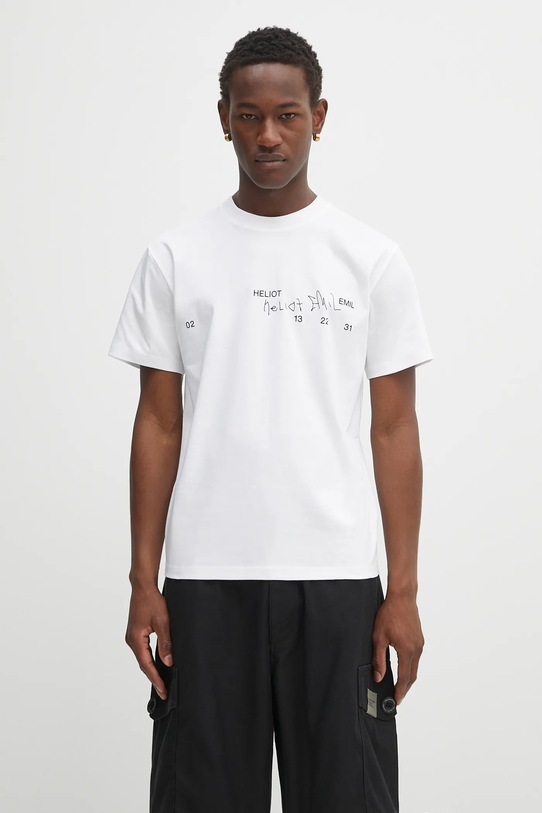 Heliot Emil t-shirt bawełniany nadruk biały PREAW25.M.09.141.WHT02