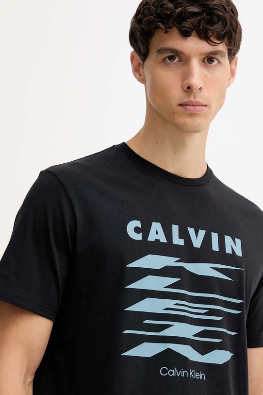 Βαμβακερό μπλουζάκι Calvin Klein Jeans μαύρο LV04RD815G