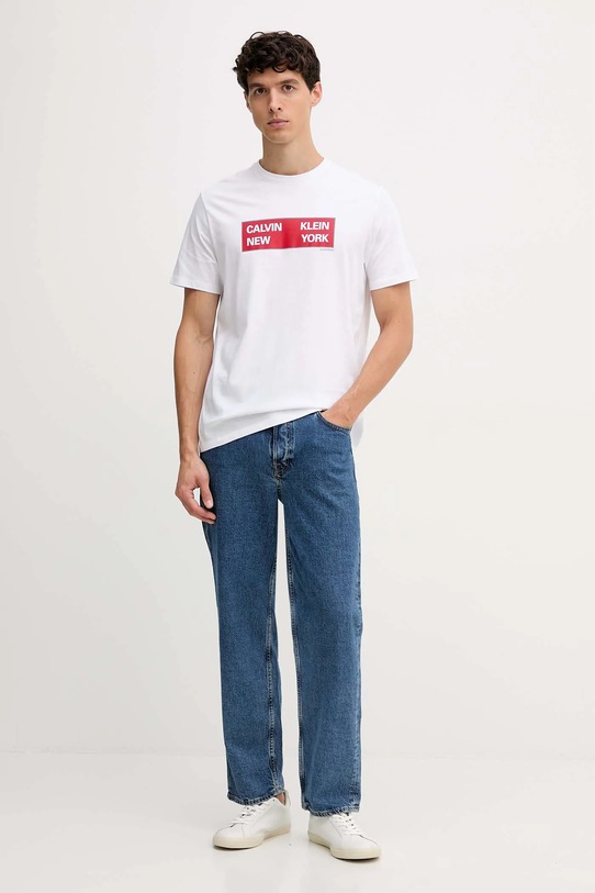 Βαμβακερό μπλουζάκι Calvin Klein Jeans LV04RD816G λευκό AW25