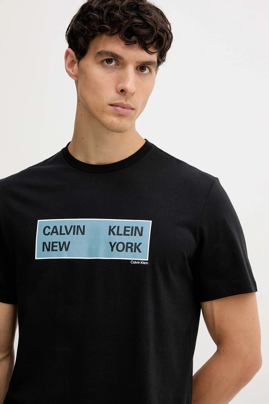 Βαμβακερό μπλουζάκι Calvin Klein Jeans μαύρο LV04RD816G