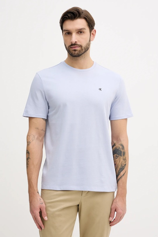 Calvin Klein Jeans t-shirt bawełniany bawełna niebieski LV04RD254G