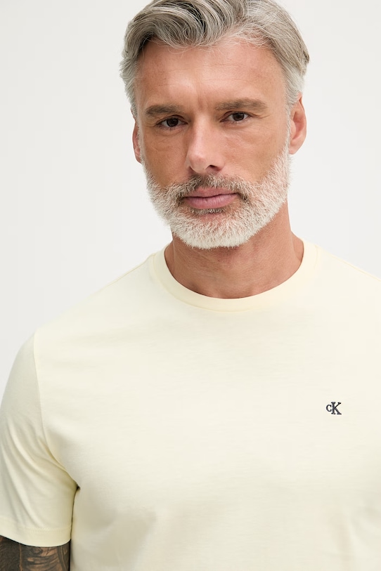 Calvin Klein Jeans tricou bărbătesc din bumbac galben LV04RD254G