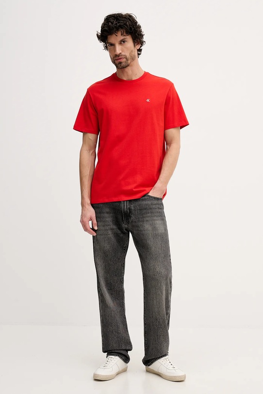 Бавовняна футболка Calvin Klein Jeans LV04RD254G червоний AW25