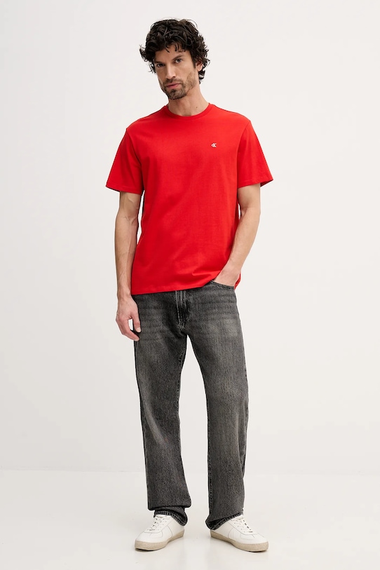 Бавовняна футболка Calvin Klein Jeans LV04RD254G червоний AW25