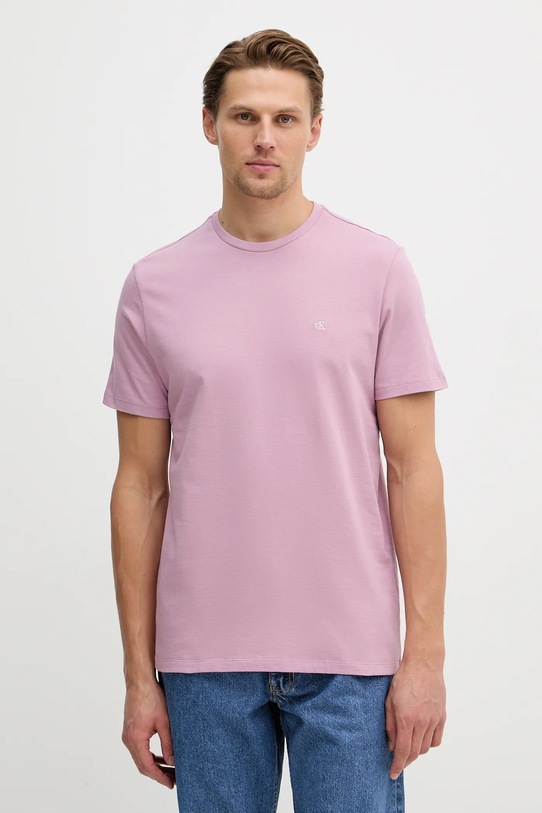 Calvin Klein Jeans t-shirt bawełniany fioletowy LV04RD254G