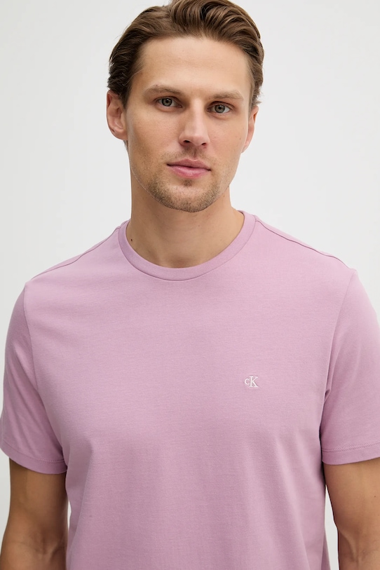 Calvin Klein Jeans t-shirt bawełniany fioletowy LV04RD254G