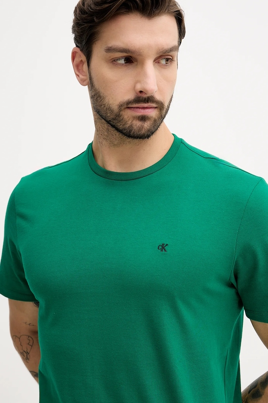 Bavlněné tričko Calvin Klein Jeans zelená LV04RD254G