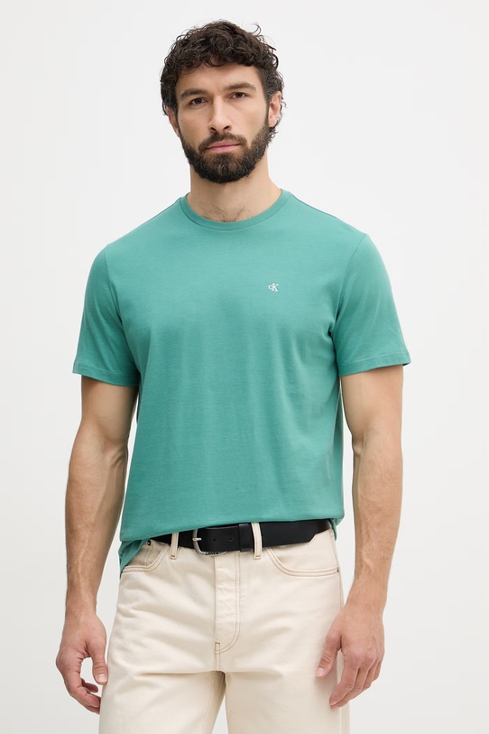 Calvin Klein Jeans férfi pamut póló zöld LV04RD254G