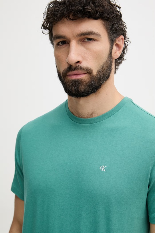 Calvin Klein Jeans férfi pamut póló zöld LV04RD254G