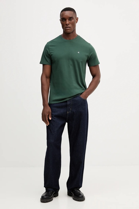 Calvin Klein Jeans t-shirt bawełniany LV04RD254G zielony AW25