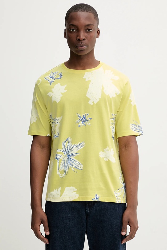 Desigual t-shirt bawełniany JORGE wzorzyste zielony 25WMTK02