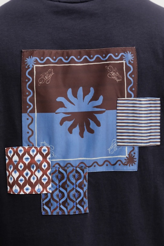 Desigual t-shirt bawełniany PALMA granatowy 25WMTK10
