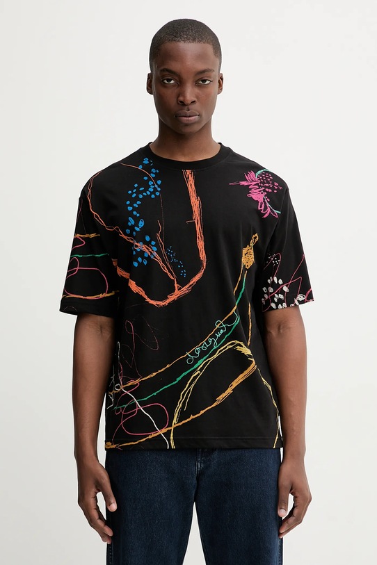 Desigual t-shirt bawełniany MATARO wzorzyste czarny 25WMTK12
