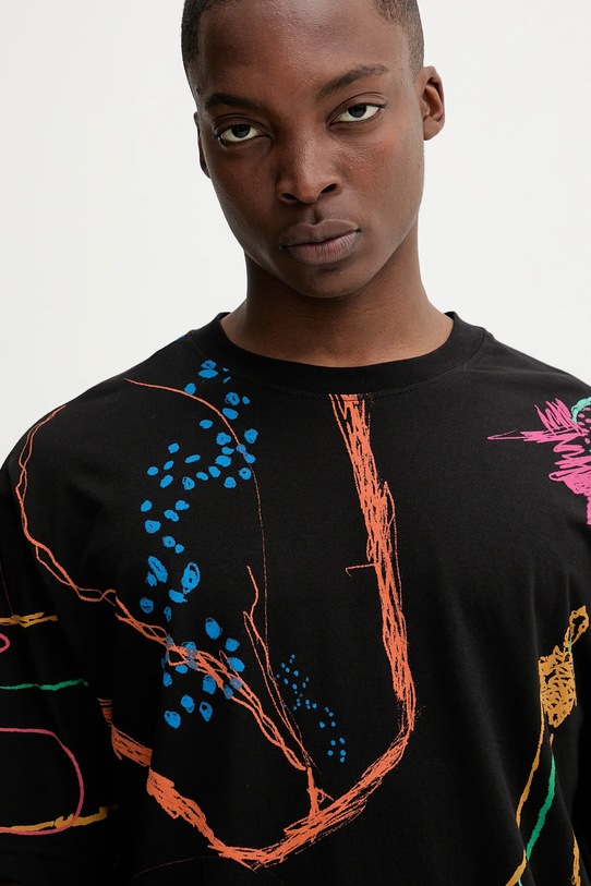 Odzież Desigual t-shirt bawełniany MATARO 25WMTK12 czarny