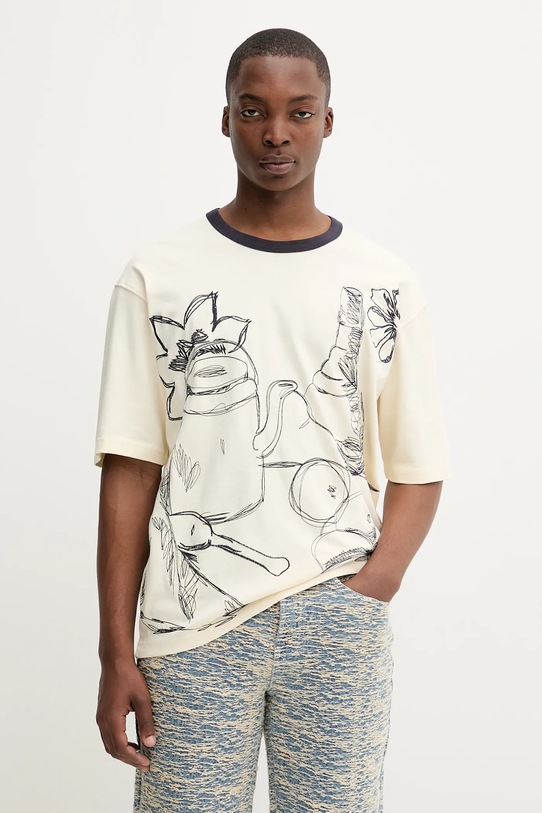Desigual t-shirt BODEGÓN pozostałe beżowy 25WMTK31