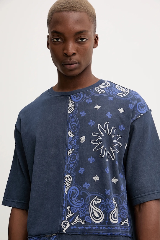 Bavlněné tričko Desigual BACK CUTTING PAI modrá 25WMTK37