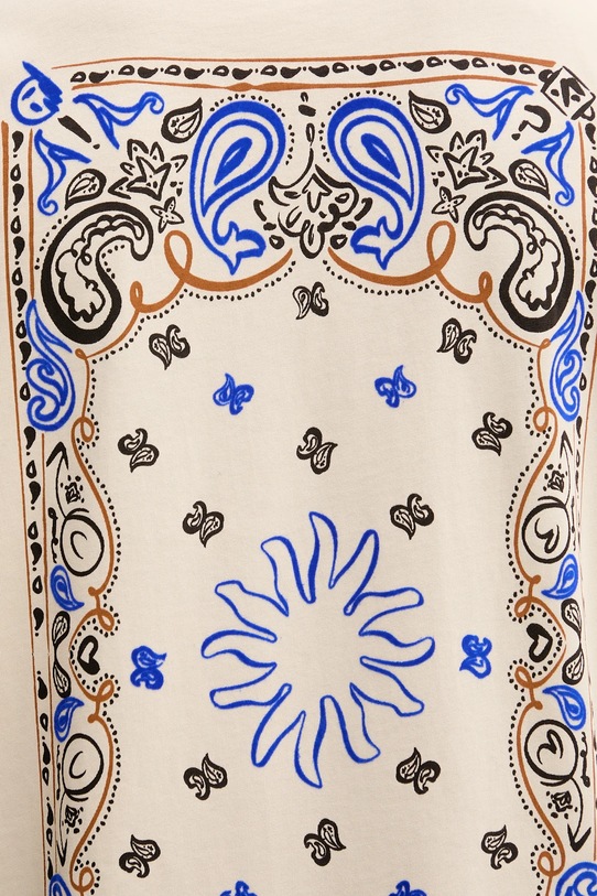 Bavlněné tričko Desigual BACK PANEL PAISLEY 25WMTK38 béžová