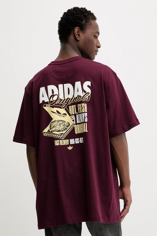 adidas Originals t-shirt bawełniany Pizza Box Tee nadruk bordowy HY2075