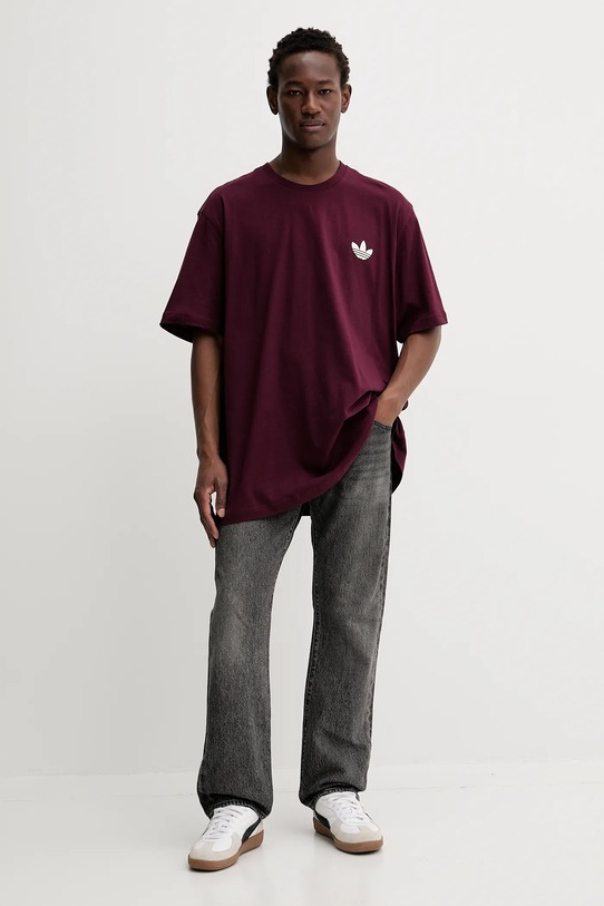 adidas Originals t-shirt bawełniany Pizza Box Tee HY2075 bordowy AW25