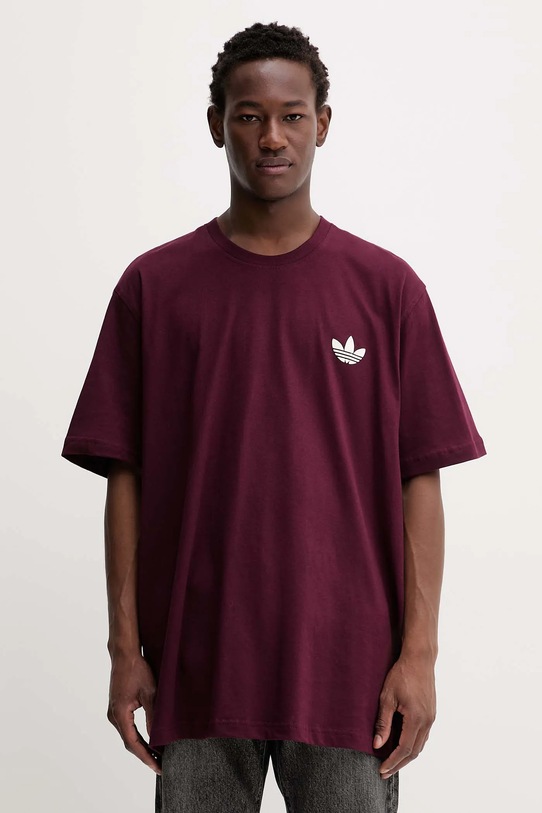 Odzież adidas Originals t-shirt bawełniany Pizza Box Tee HY2075 bordowy