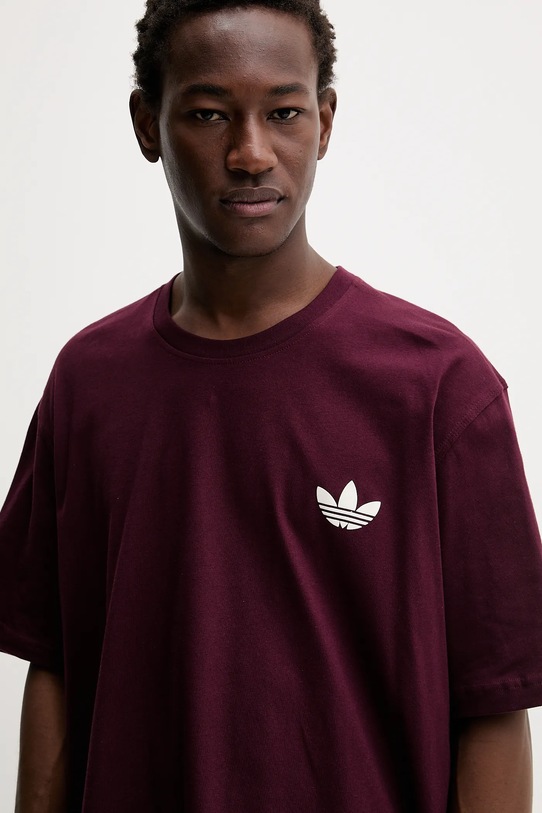 adidas Originals t-shirt bawełniany Pizza Box Tee bordowy HY2075