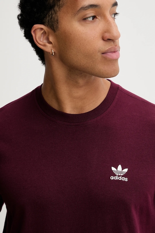 adidas Originals tricou din bumbac Essentials burgundia HY2077